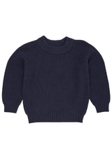 Knitted Classic Rib Sweater | Navy Blue
