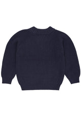 Knitted Classic Rib Sweater | Navy Blue