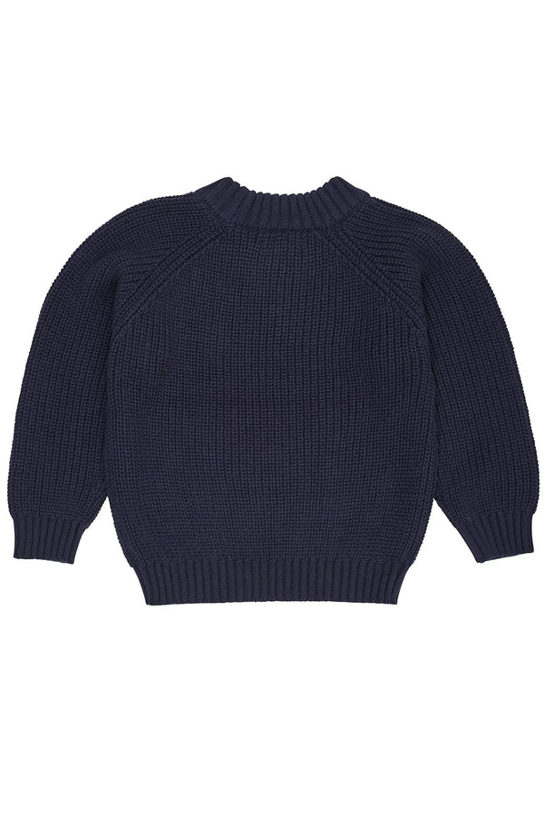 Knitted Classic Rib Sweater | Navy Blue