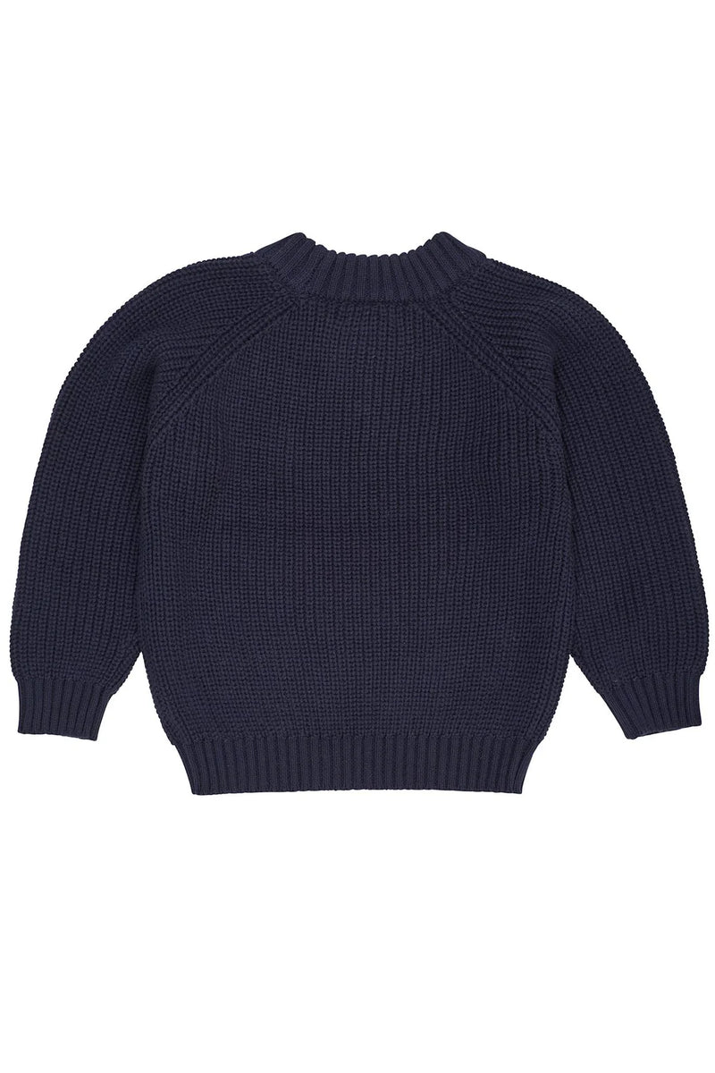 Knitted Classic Rib Sweater | Navy Blue