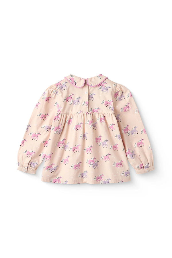 Unicorn Collared Blouse | Rose & Purple Unicorn