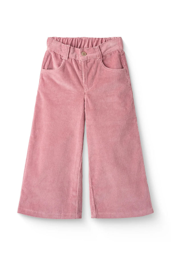 Embroidered Wide Leg Corduroy Pant | Rose