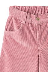Embroidered Wide Leg Corduroy Pant | Rose