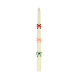 Multicolor Bow Taper Candle Set