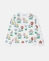 Flower Print Crewneck Sweatshirt