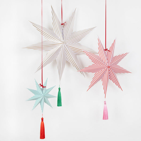 Stripe Star Decorations (x3)