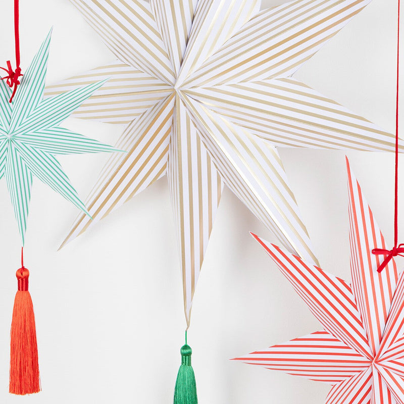 Stripe Star Decorations (x3)