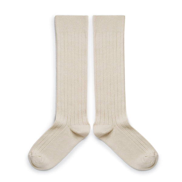 La Haute Ribbed Knee-high Socks | Cream
