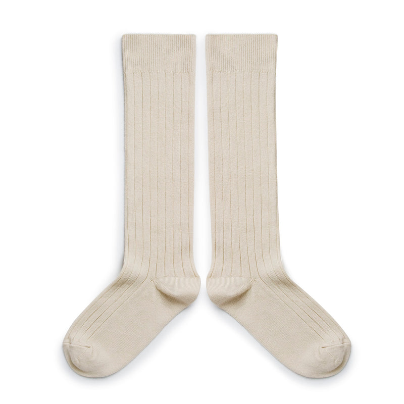 La Haute Ribbed Knee-high Socks | Cream