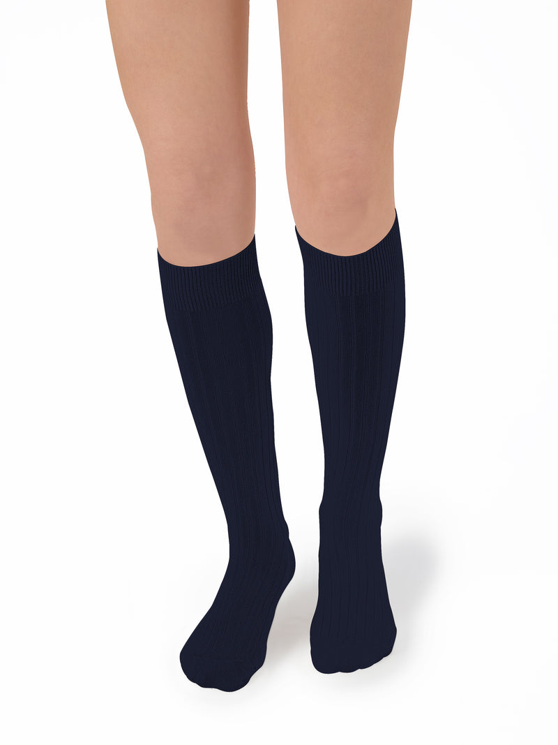 La Haute Ribbed Knee-high Socks | Starry Night
