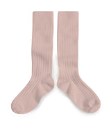 La Haute Ribbed Knee-high Socks | Vieux Rose