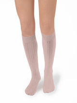 La Haute Ribbed Knee-high Socks | Vieux Rose