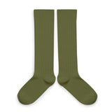 La Haute Ribbed Knee-high Socks | Olive