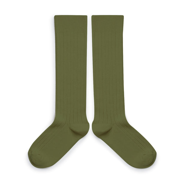 La Haute Ribbed Knee-high Socks | Olive