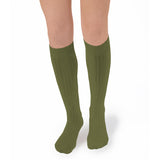 La Haute Ribbed Knee-high Socks | Olive