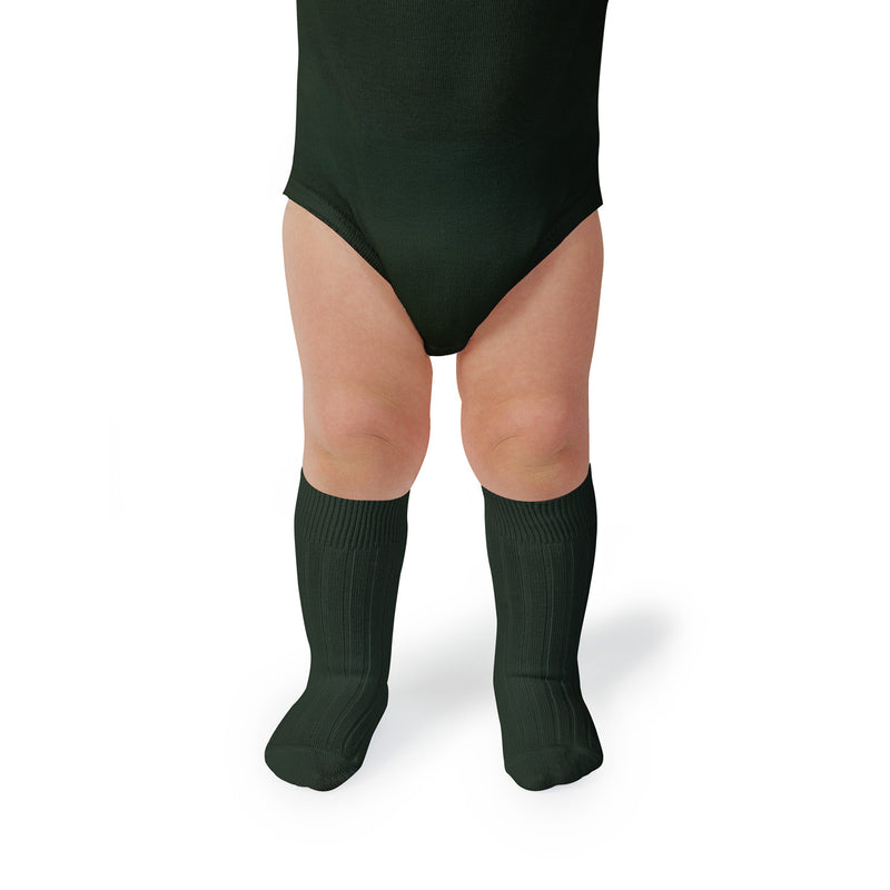 La Haute Ribbed Knee-high Socks | Forest Green