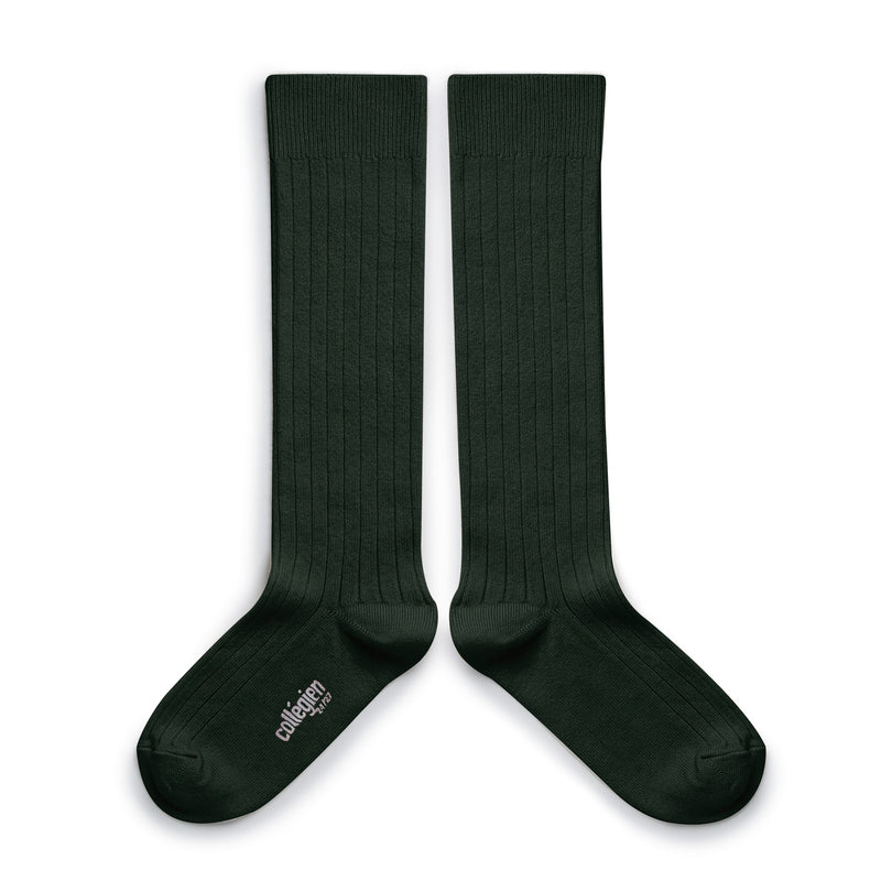 La Haute Ribbed Knee-high Socks | Forest Green