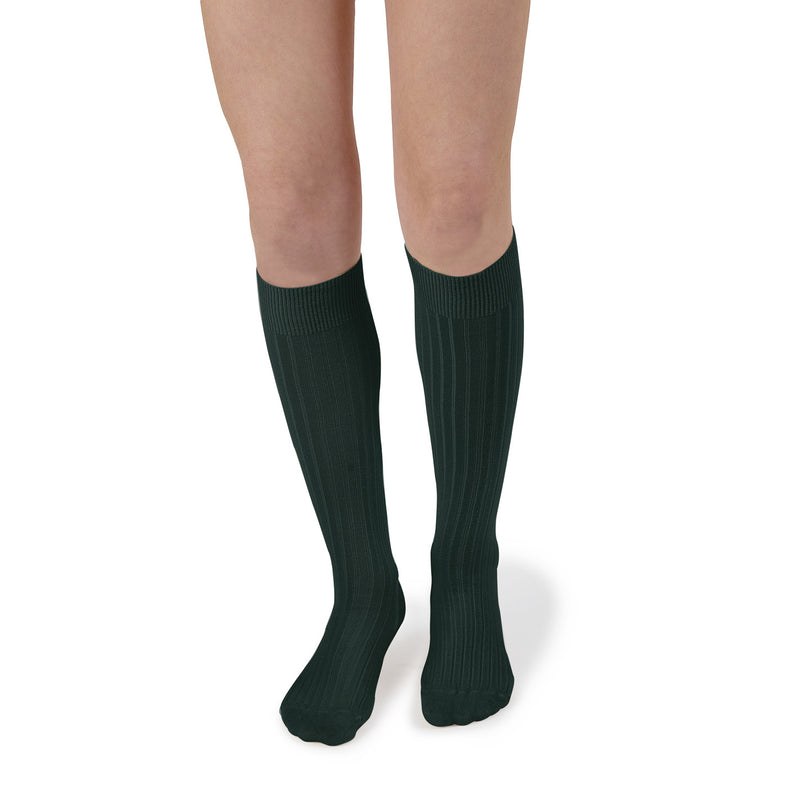 La Haute Ribbed Knee-high Socks | Forest Green