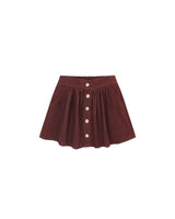 Button Front Mini Skirt | Burgundy
