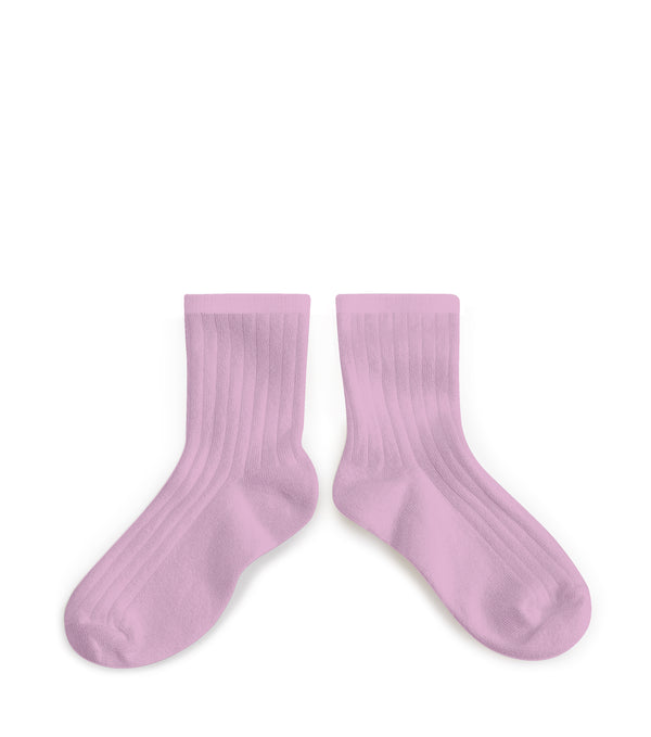 Adult La Mini Ribbed Ankle Socks | Sugared Almond Rose