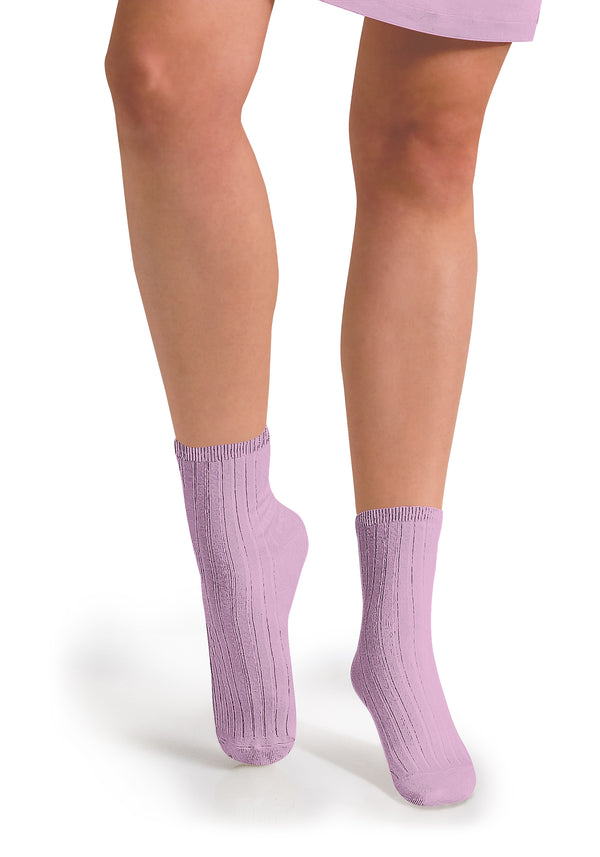 Adult La Mini Ribbed Ankle Socks | Sugared Almond Rose