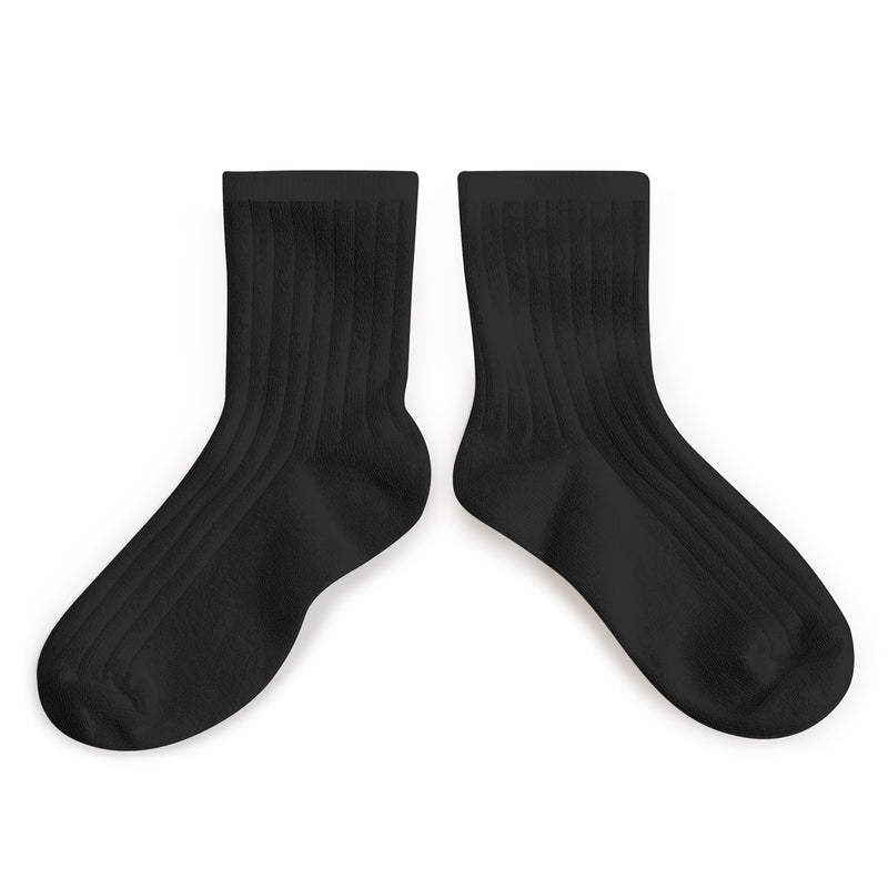 Adult La Mini Ribbed Ankle Socks | Carbon Black