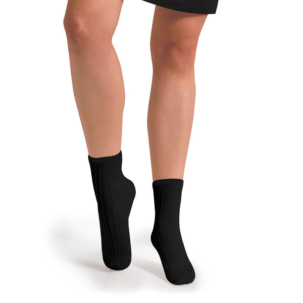 Adult La Mini Ribbed Ankle Socks | Carbon Black