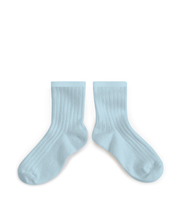 La Mini Ribbed Ankle Socks | Glacier