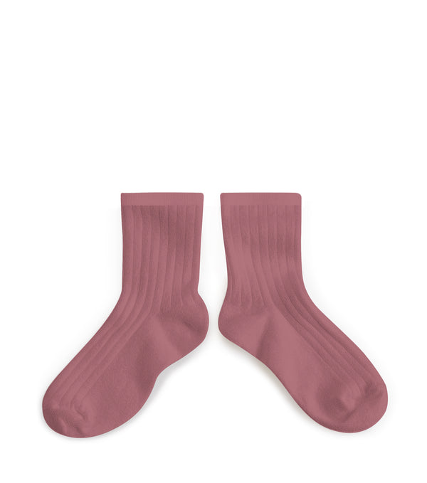 La Mini Ribbed Ankle Socks | Raisin Rose