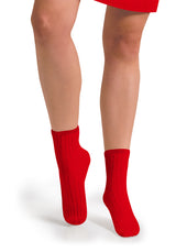 Adult La Mini Ribbed Ankle Socks | Poppy