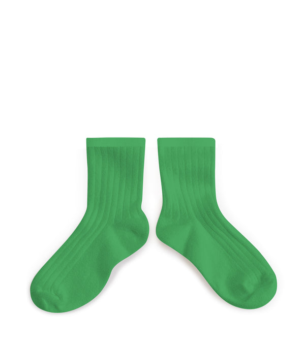 La Mini Ribbed Ankle Socks | Green Jackpot