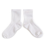 Adult La Mini Ribbed Ankle Socks | White