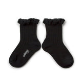 Lili Lace Trim Ankle Socks | Black