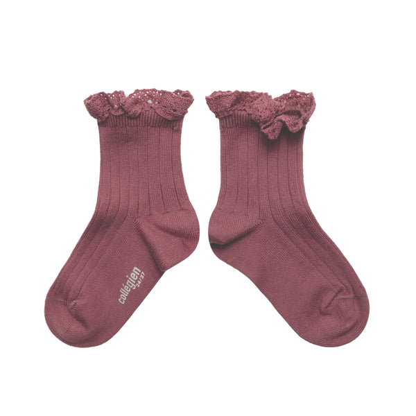 Lili Lace Trim Ankle Socks | Raisin Rose