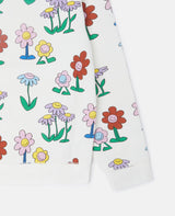 Flower Print Crewneck Sweatshirt