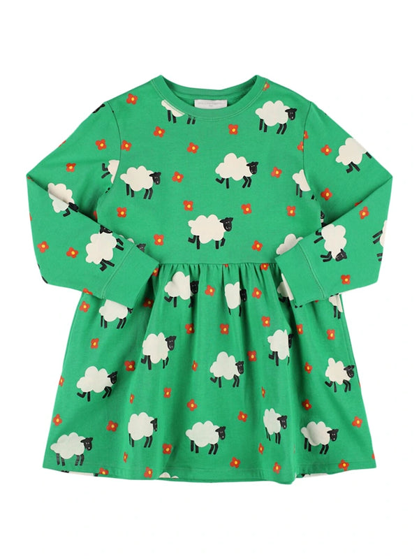 Girls Flowers and Sheeps Fleece Dress