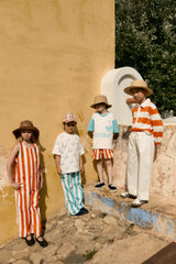 Stripes Twill Shorts | Summer Red