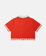 Girl SS Blouse with Crochet Details