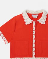 Girl SS Blouse with Crochet Details