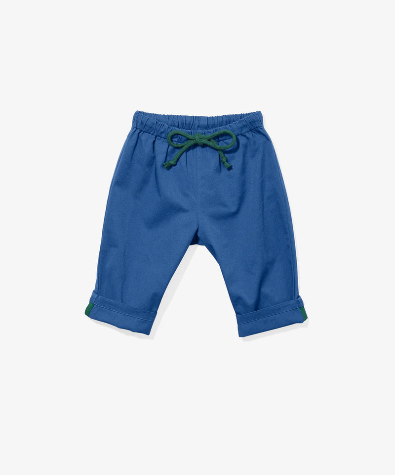 Baby Bowie Pant | Blue with Green Ties