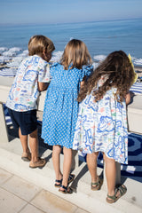 Girls Jennifer Dress | Blue Tear Drop