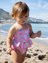 Baby Girls Joy Tankini | Pink Seashells