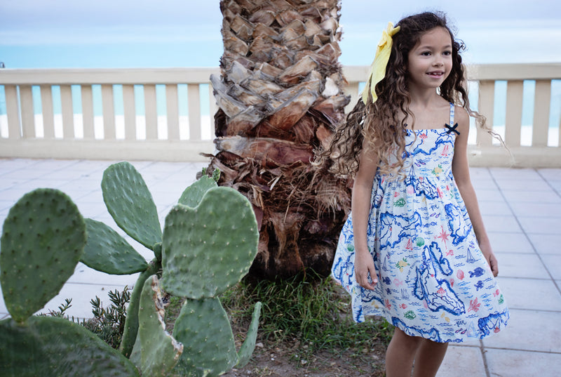 Girls Tia Dress | Island Map