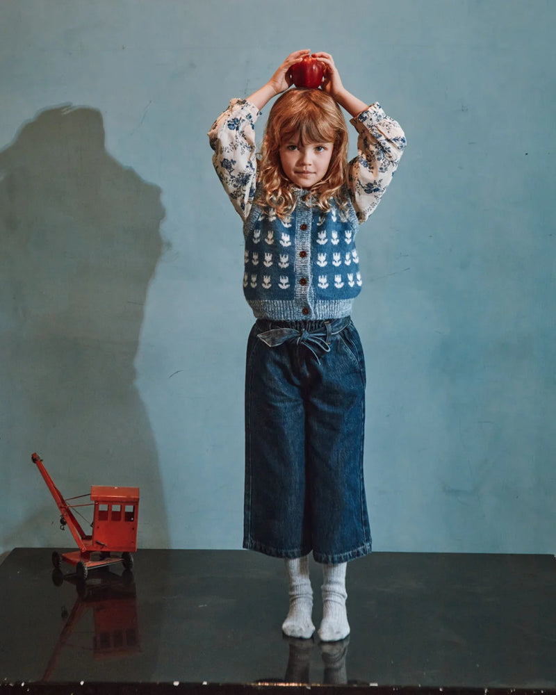 Cardigan Manches Tulipes | Bleu