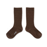 Alix Cable Knit Merino Wool Knee-high Socks | Milk Chocolate