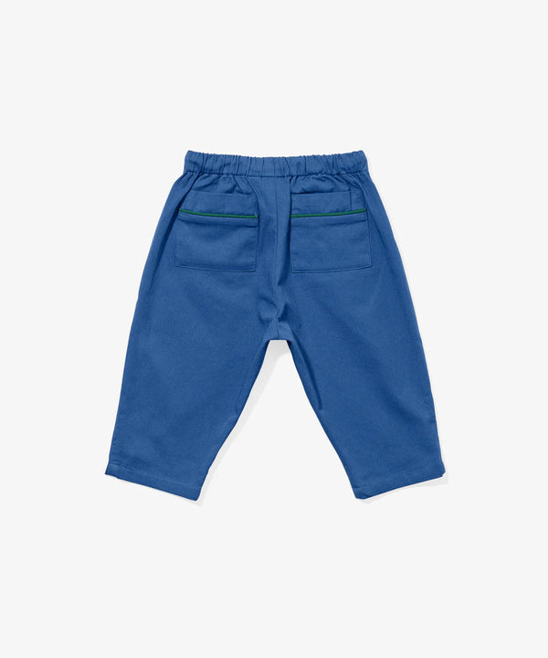 Baby Bowie Pant | Blue with Green Ties