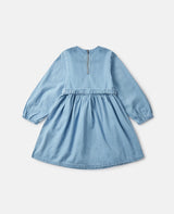 Flower Graphic Buckle Long-Sleeve Dress