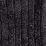 Adult Victoire Glitter Ribbed Crew Socks | Carbon Black