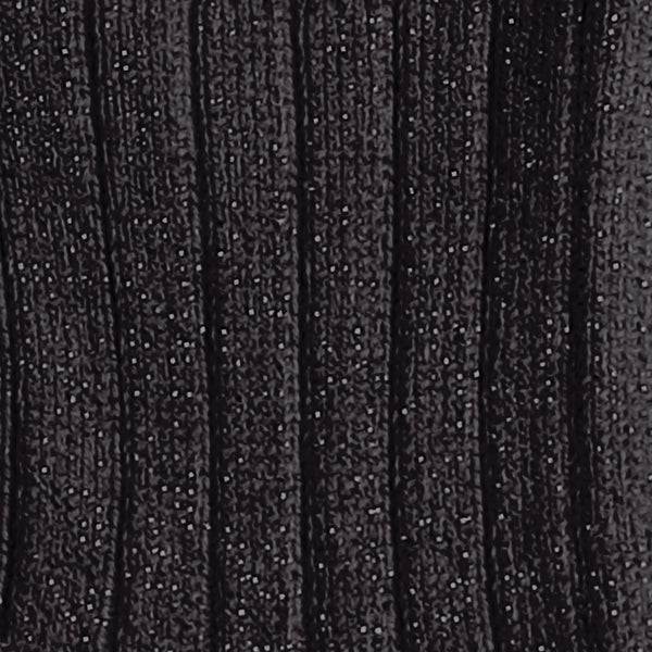 Adult Victoire Glitter Ribbed Crew Socks | Carbon Black