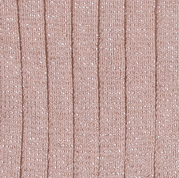 Adult Victoire Glitter Ribbed Crew Socks | Vieux Rose